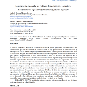 La reparación integral a las víctimas de adolescentes infractores