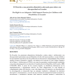 El Derecho a una pensión alimenticia adecuada para niños con discapacidad en Ecuador