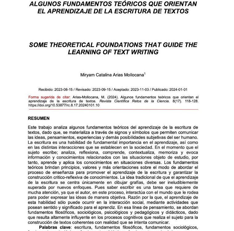 Algunos fundamentos teóricos que orientan el aprendizaje de la escritura de textos