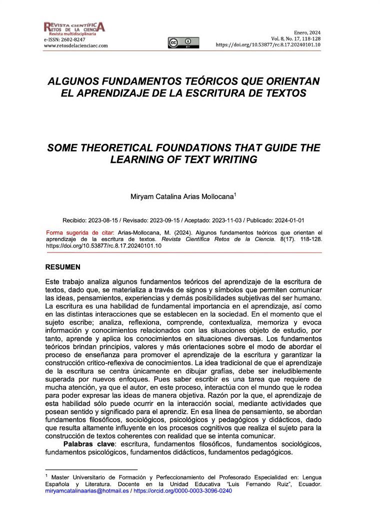 Algunos fundamentos teóricos que orientan el aprendizaje de la escritura de textos