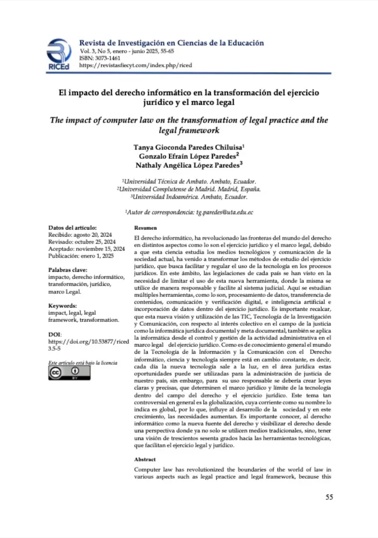 El impacto del derecho informático en la transformación del ejercicio jurídico y el marco legal