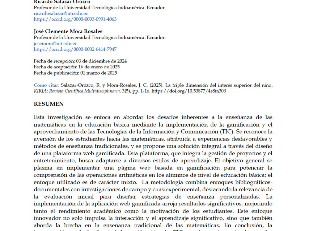 La triple dimensión del interés superior del niño