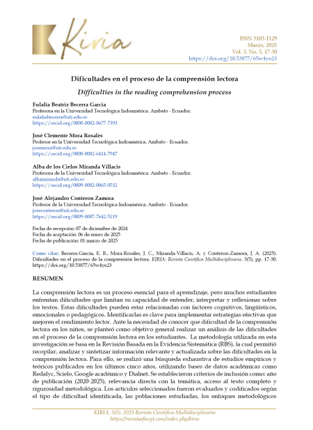 Dificultades en el proceso de la comprensión lectora