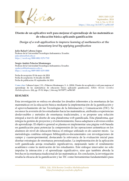 Diseño de un aplicativo web para mejorar el aprendizaje de las matemáticas de educación básica aplicando gamificación