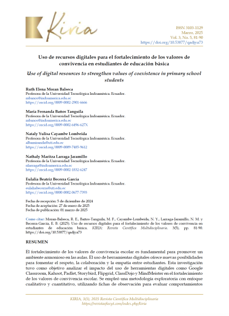 Uso de recursos digitales para el fortalecimiento de los valores de convivencia en estudiantes de educación básica