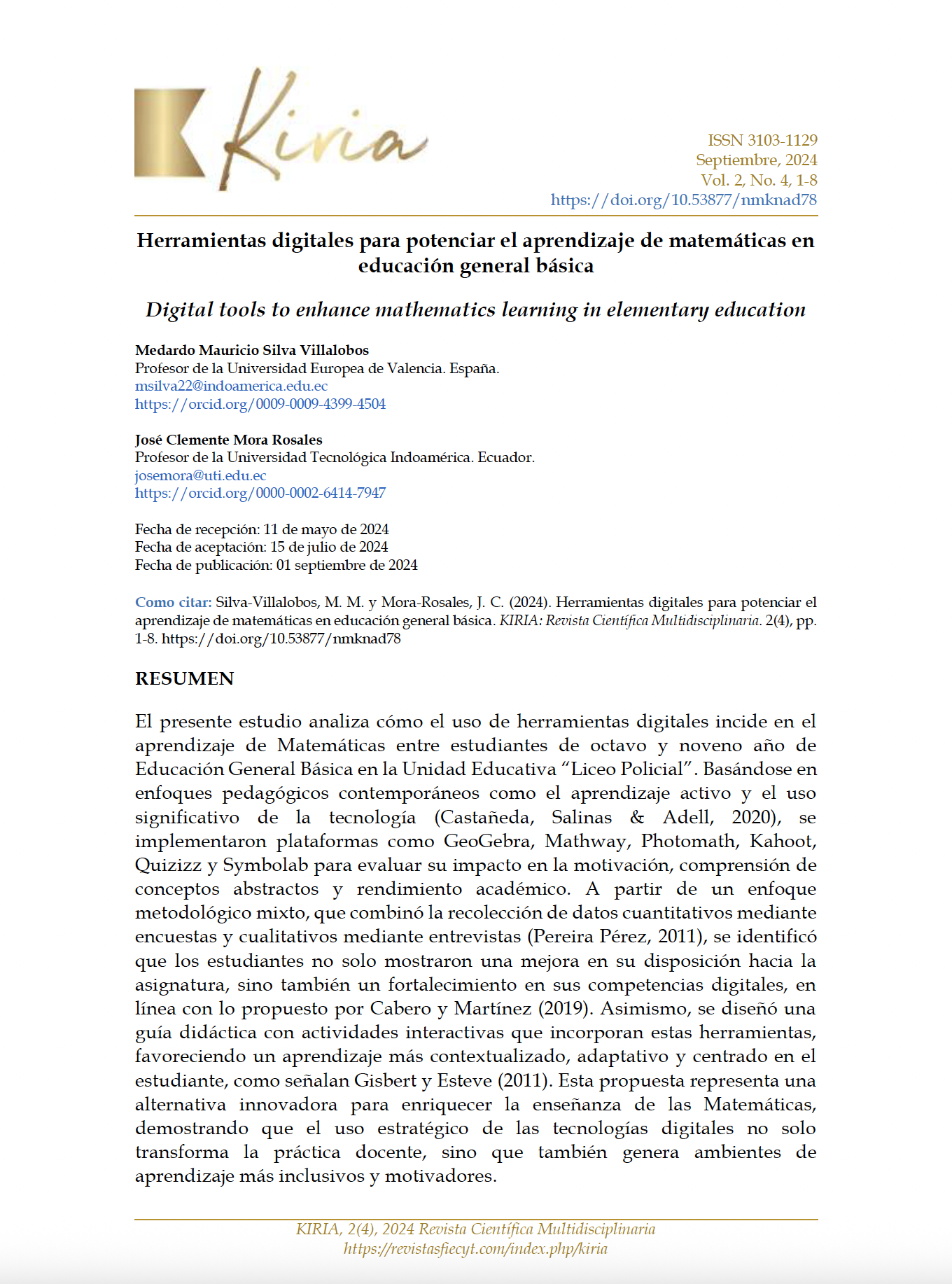 Herramientas digitales para potenciar el aprendizaje de matemáticas en educación general básica